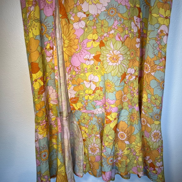 Show Me Your Mumu Claire Midi Dress Groovy Blooms Size Large Floral Boho Chic - Picture 5 of 7